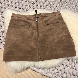 Bcbg tan suede mini skirt